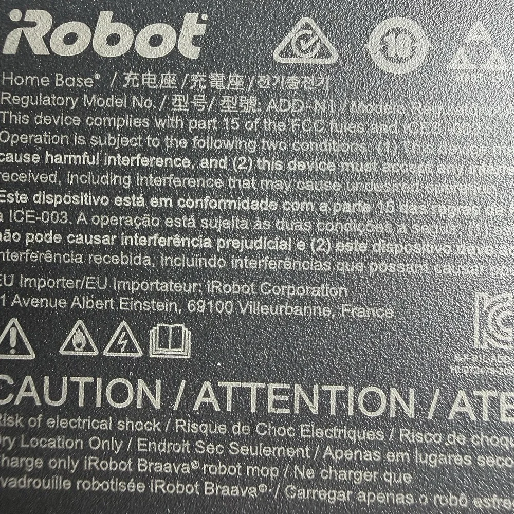 Genuine iRobot Braava Jet M6 ADD-N1 Home Base Charger Charging Dock Cord Black